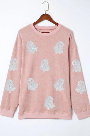 Ghost Round Neck Oversized Sweatshirt